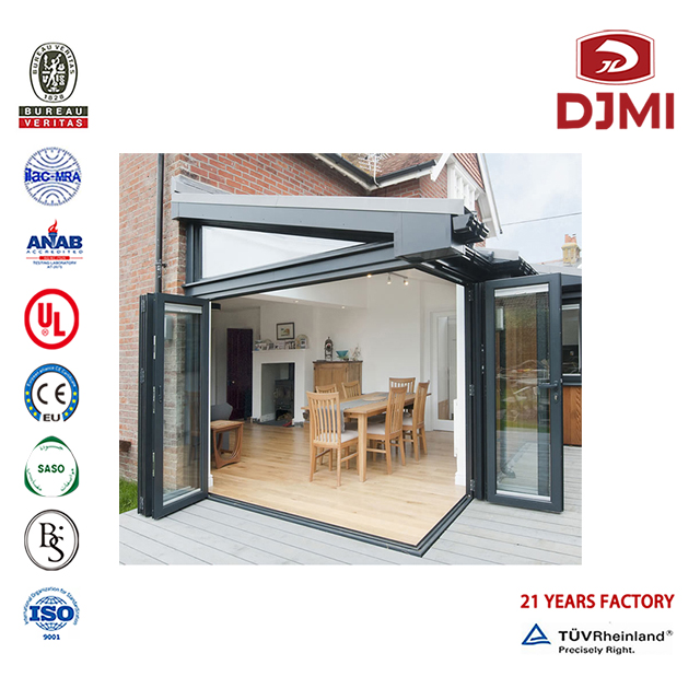 Aluminium lowes Portes pliantes intérieures en verre